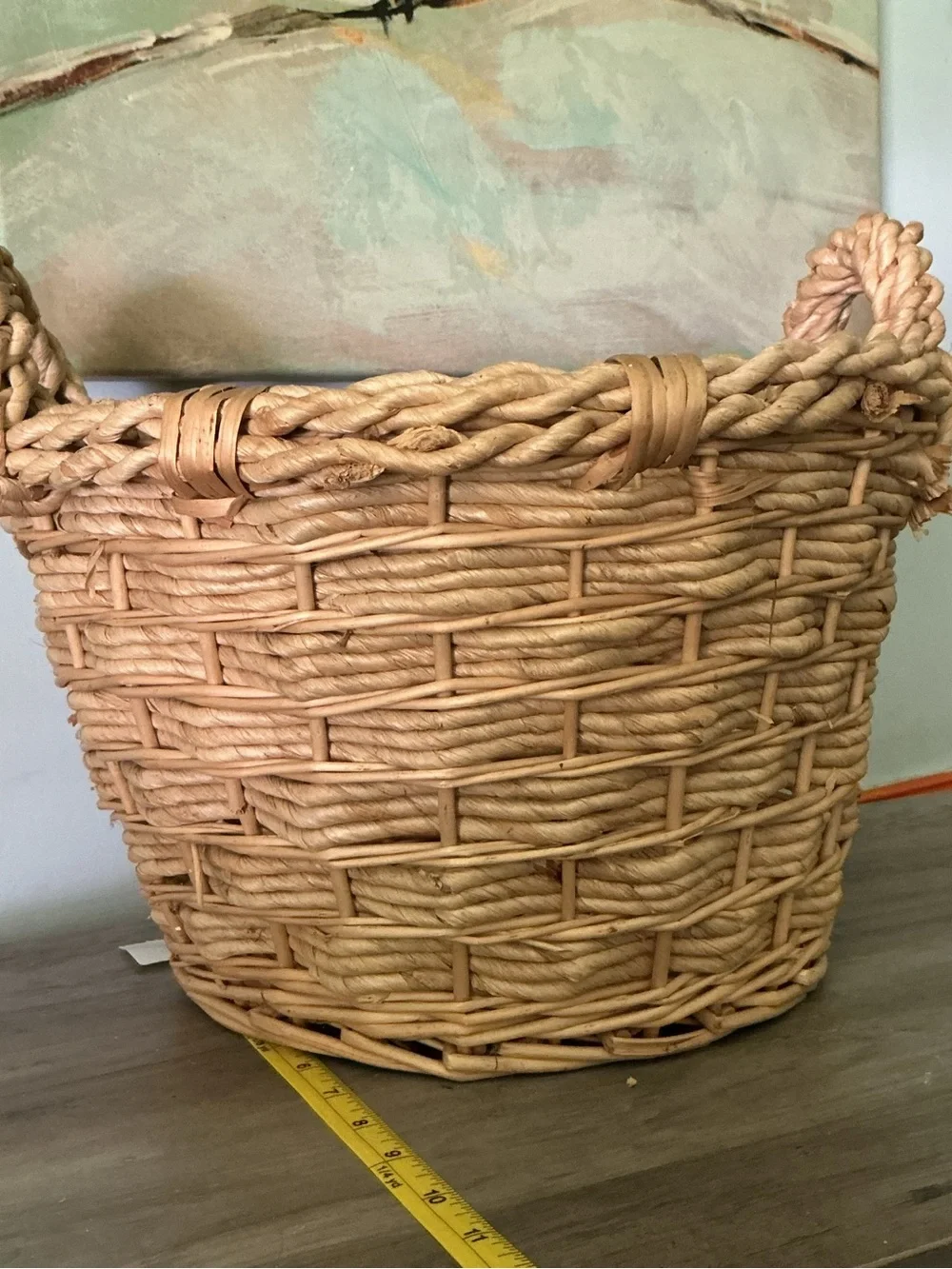 Natural Wicker Handled Basket - Neutral Tan
